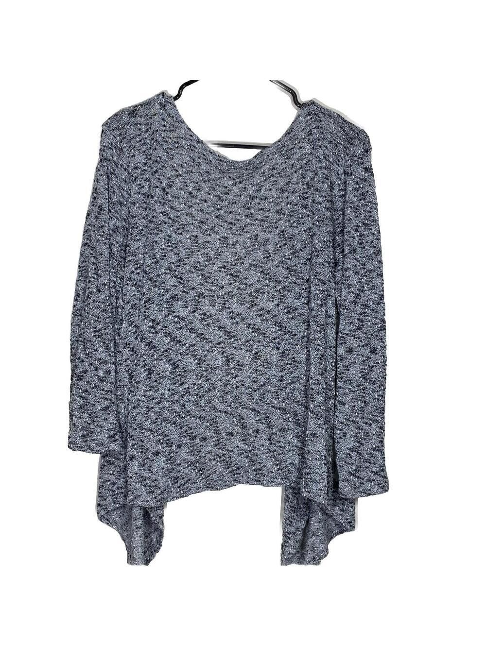 Shannon Ford New York Cardigan Womens XL Grey Marled Open Front Waterfall Knit - Picture 6 of 7